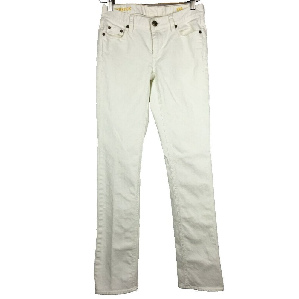 J Crew Jeans Womens Size 27 Matchstick White Denim Skinny 31" Inseam Low Rise